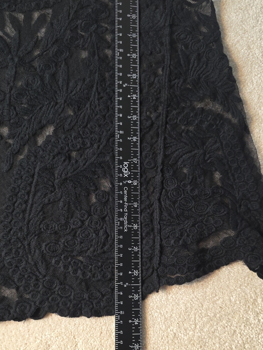 Black Floral Embroidered Mesh Sheer Tank Whimsygoth Feminine Dark Romantic M - Picture 4 of 5